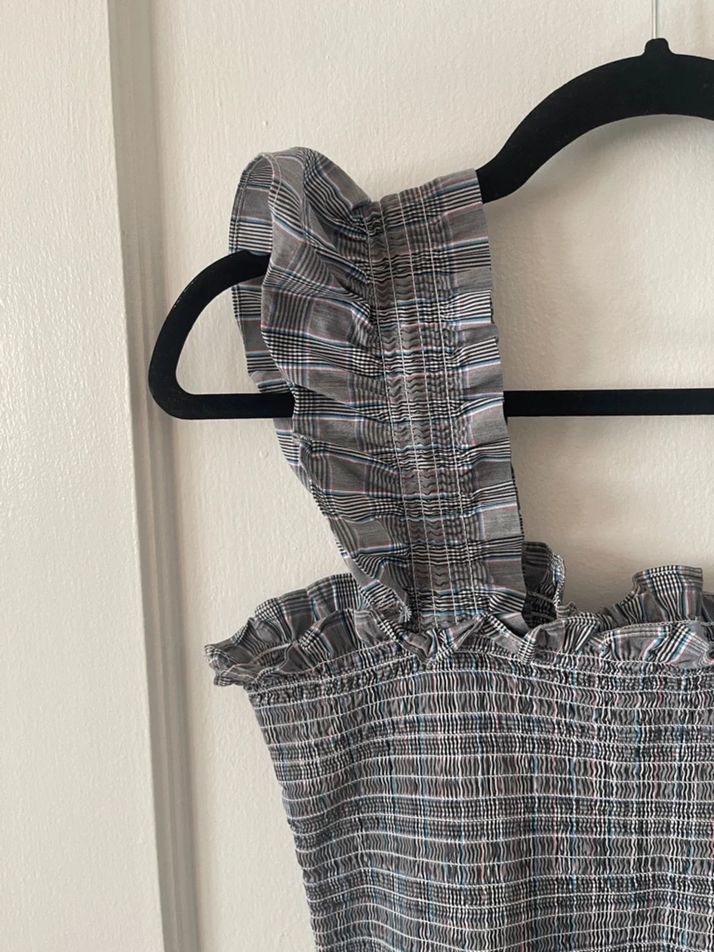 Hill House Blue Plaid Smocked Midi Dress with Flutter Straps - Picture 8 of 11